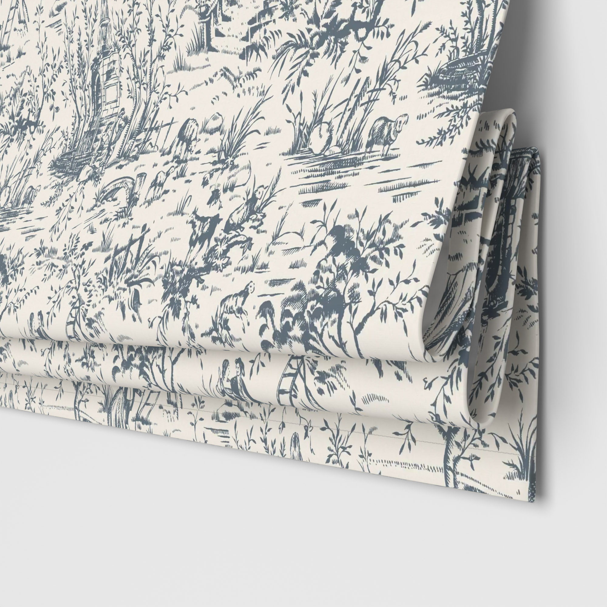 Laura Ashley Toile De Jouy Dark Seaspray Motorised