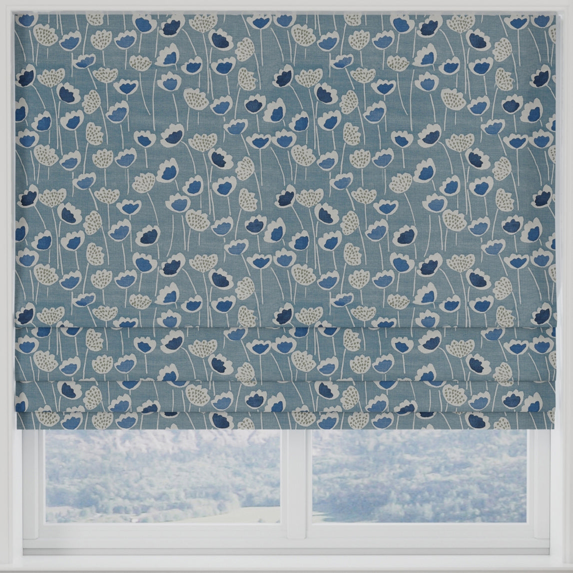 Clara Made to Measure Roman Blind Indigo