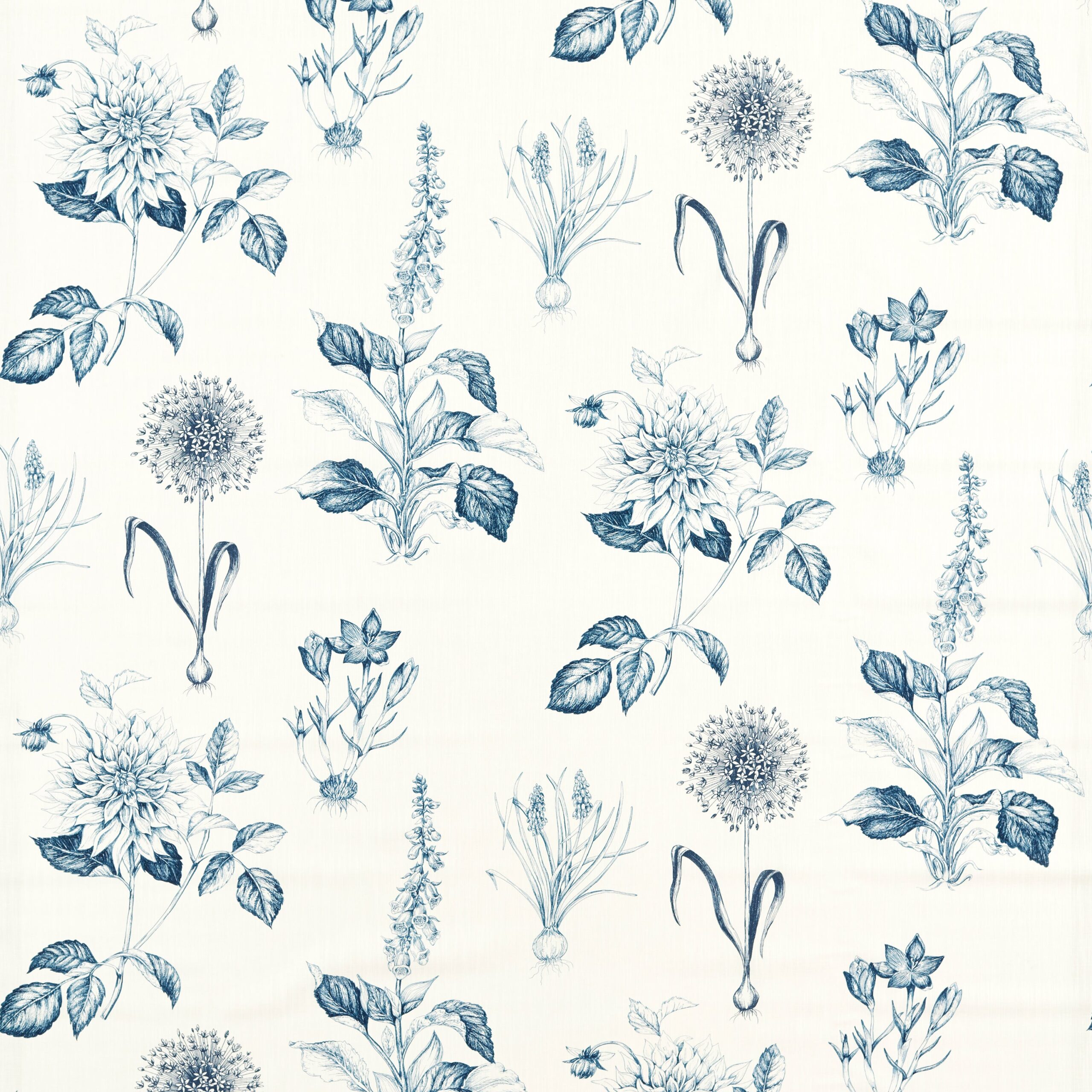 Clarke & Clarke Roseraie Fabric Midnight