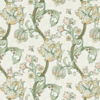 William Morris Golden Lily Embroidered Fabric Linen Blush
