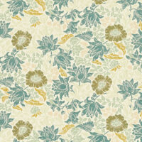 William Morris Mallow Jacquard Fabric Mineral Chartreuse