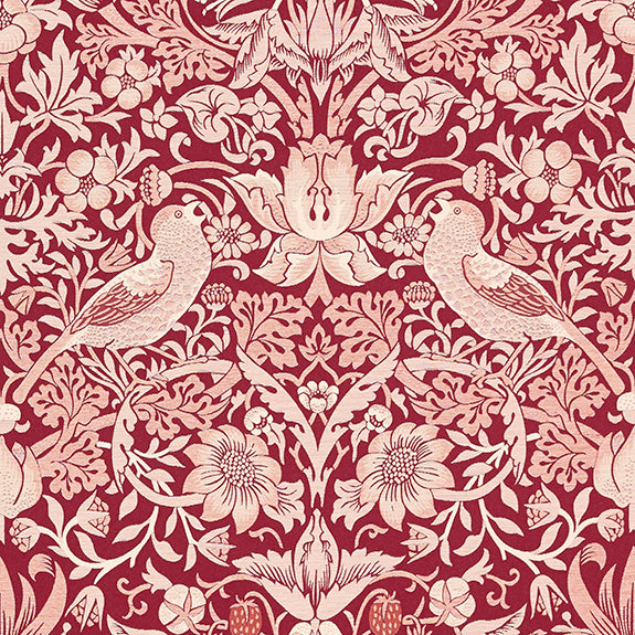 William Morris Strawberry Thief Jacquard Fabric Plum