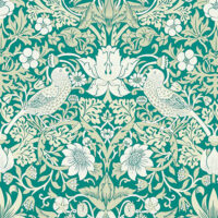 William Morris Strawberry Thief Jacquard Fabric Teal