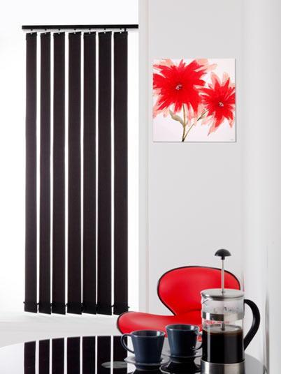 Ready Made Black Vertical Blinds 94 drop Black