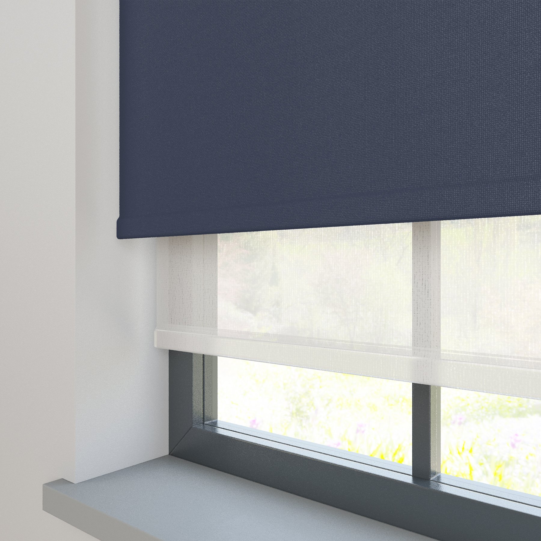 Amor Royal Blue with Haze Pure Double Roller Blind