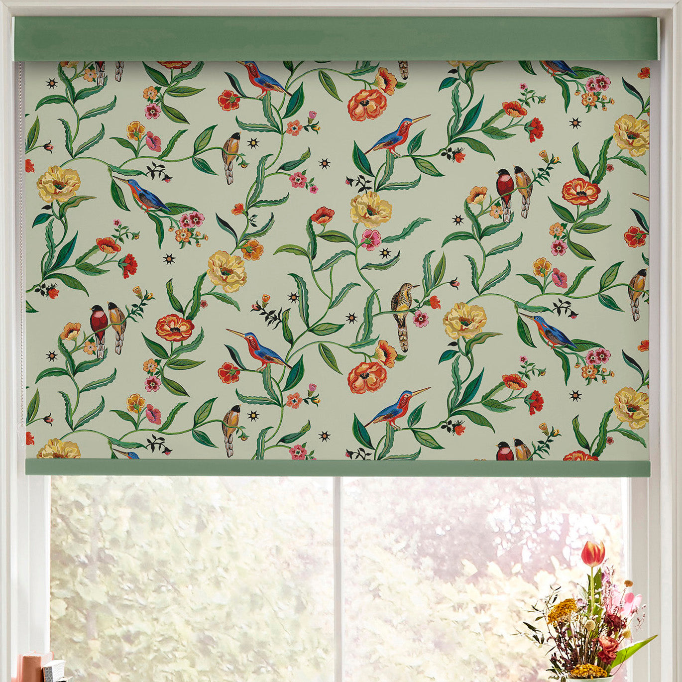 Cath Kidston Summer Birds Made to Measure Roller Blind Green