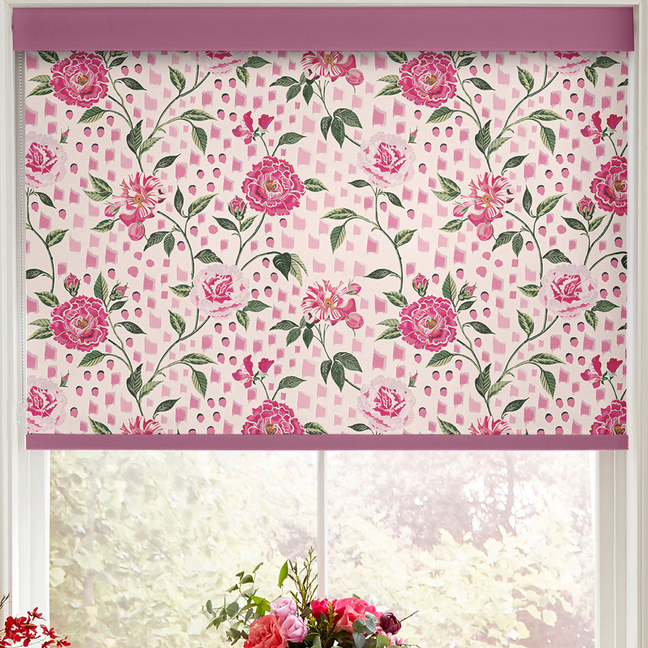 Cath Kidston Tea Rose Made to Measure Roller Blind Pink